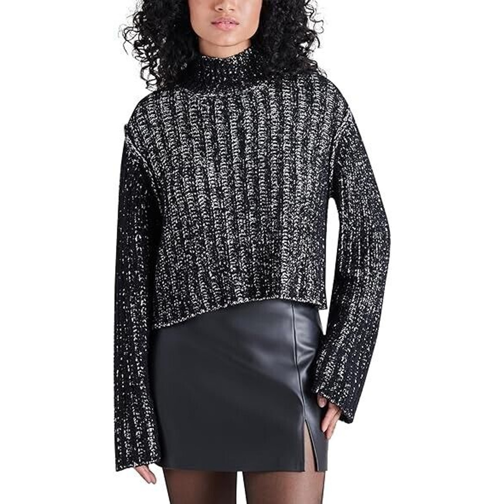 Steve Madden Women's Kirsten Sweater Cozy Knit Pullover Top, Fall Winter Fashion